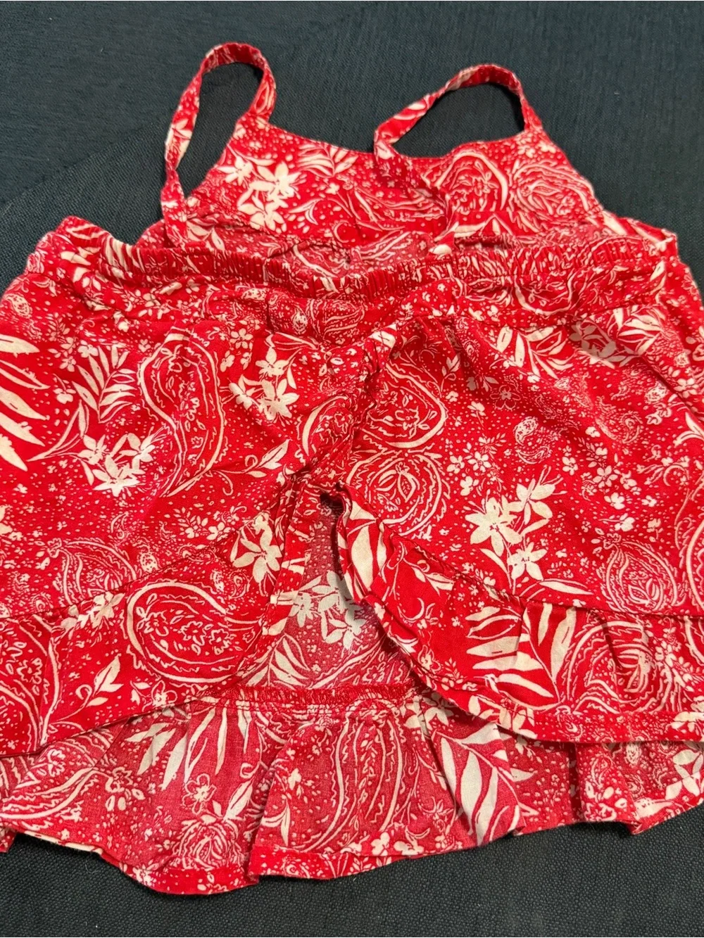 OshKosh B'gosh Toddler Girl's Red Paisley Tank Top Size 3T